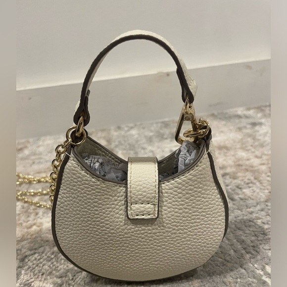 Nanette Lepore Mini Crossbody Shoulder Crescent Bag Purse Ivory Gold Tone NEW - Picture 2 of 7